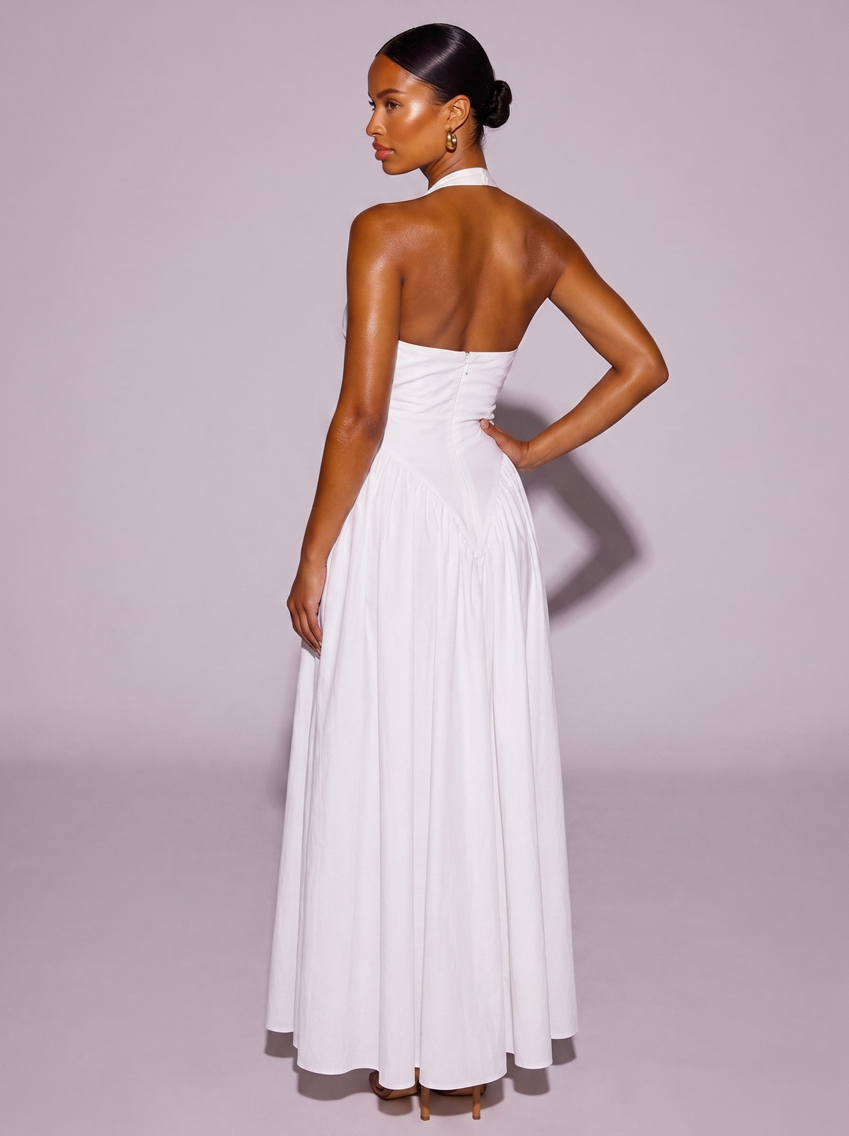 Amsterdam Halter Neck Dress in White