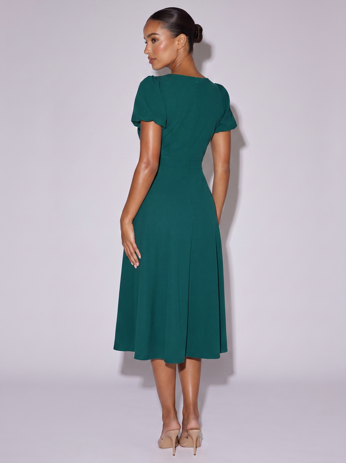 Amsterdam Surplice Short Sleeve Dress in Green