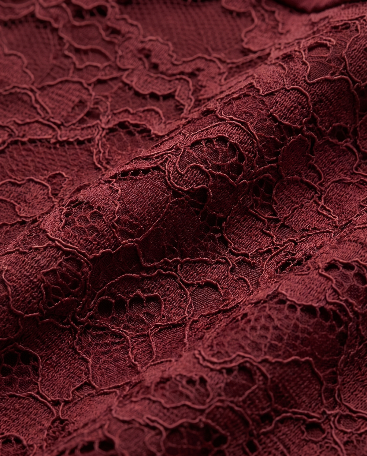 Miami Lace Cutout Tie Shoulder Dress in Burgundy