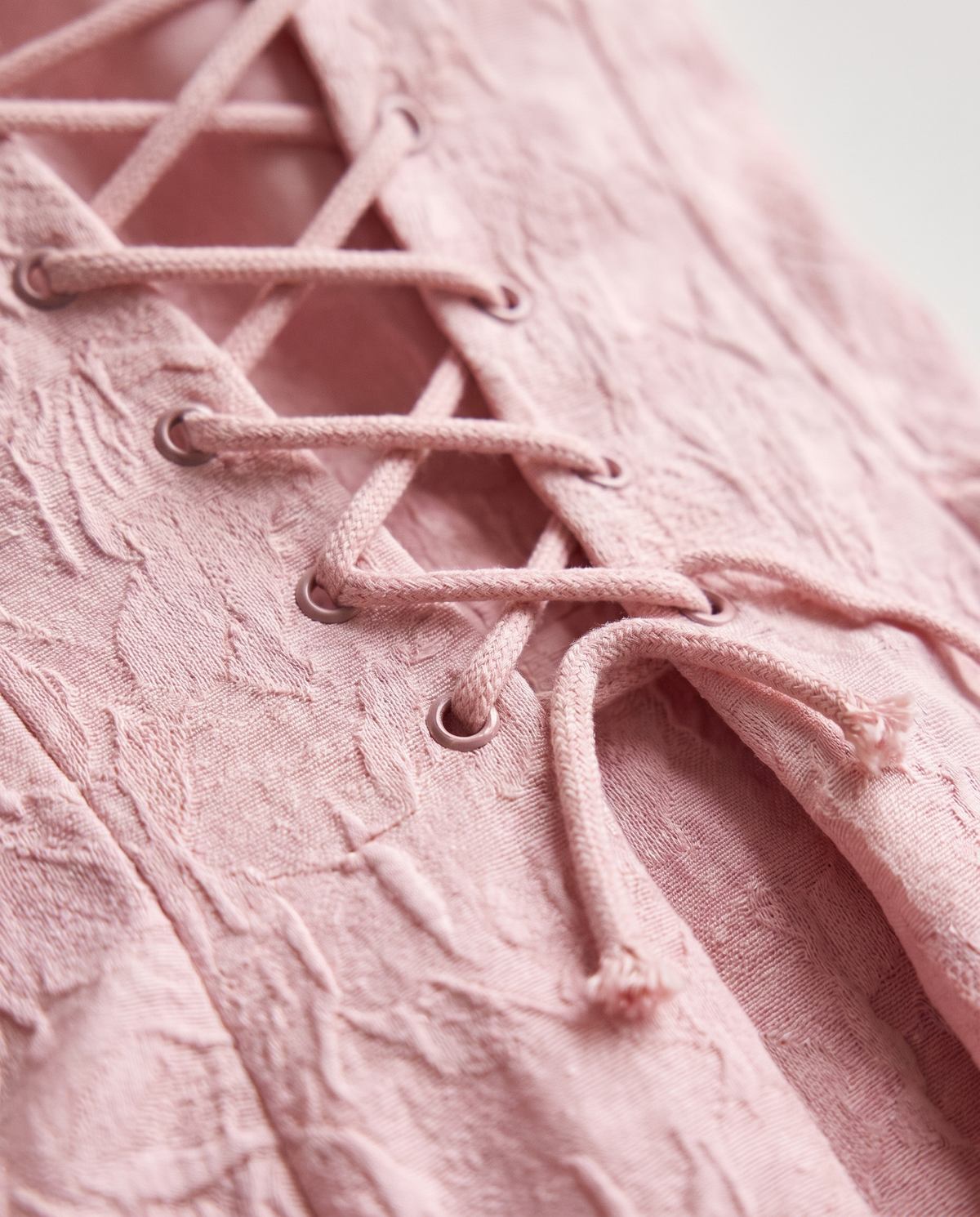 Paris Lace Up Tube Dress in Pink