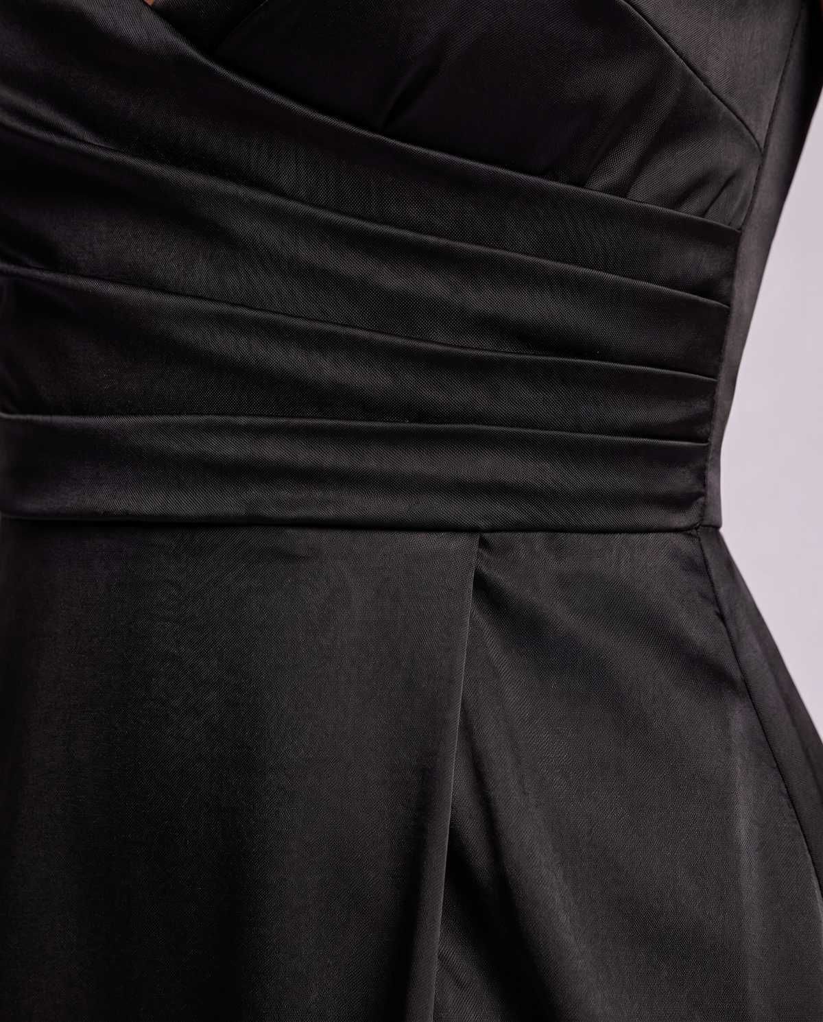 Los Angeles Ruched Slit Cami Dress in Black