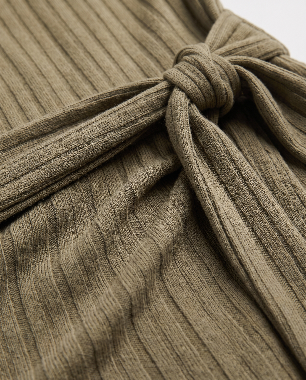 New York Ruched Tied Dress in Khaki