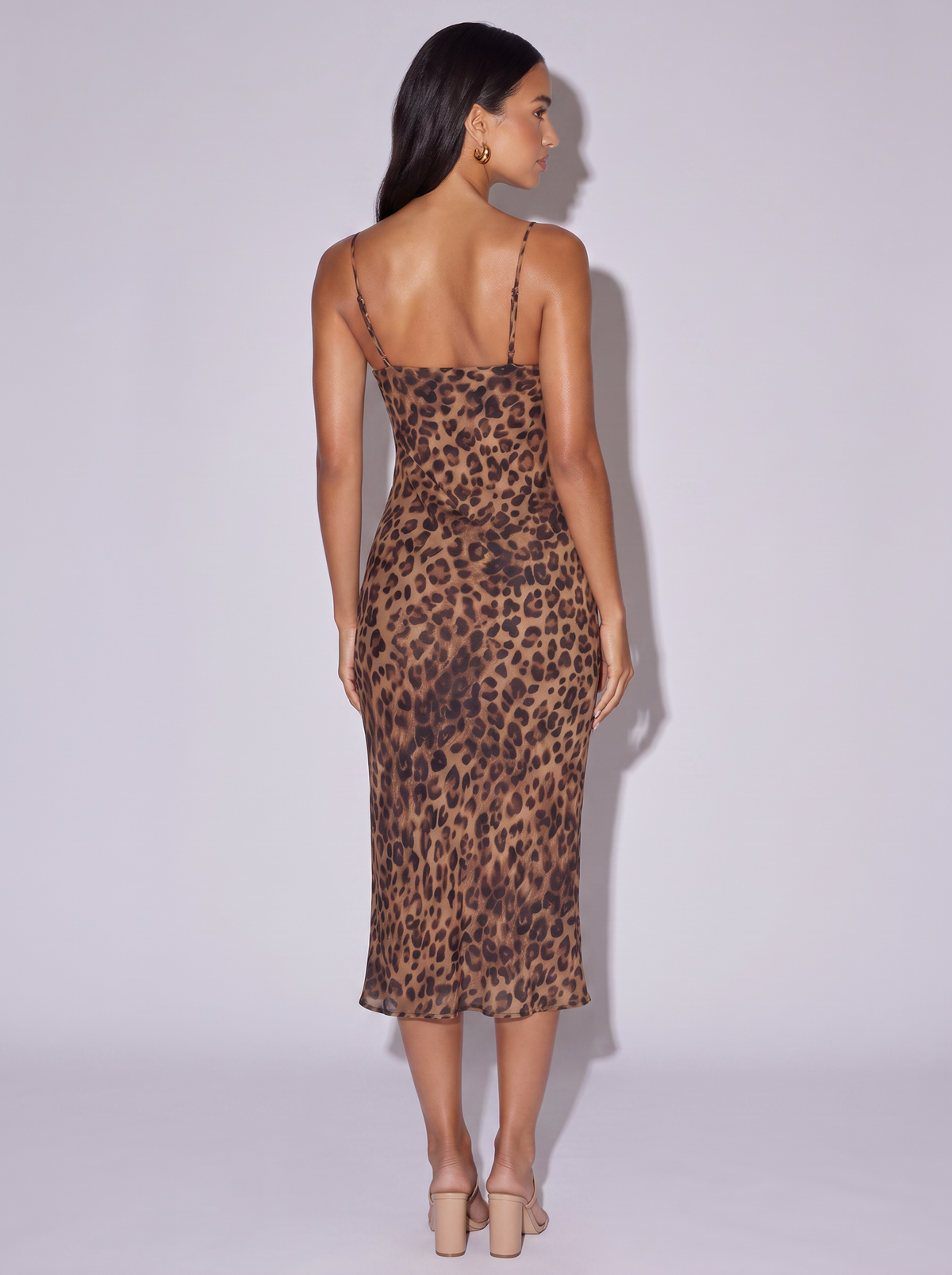 Miami Leopard Spaghetti Strap Dress in Leopard