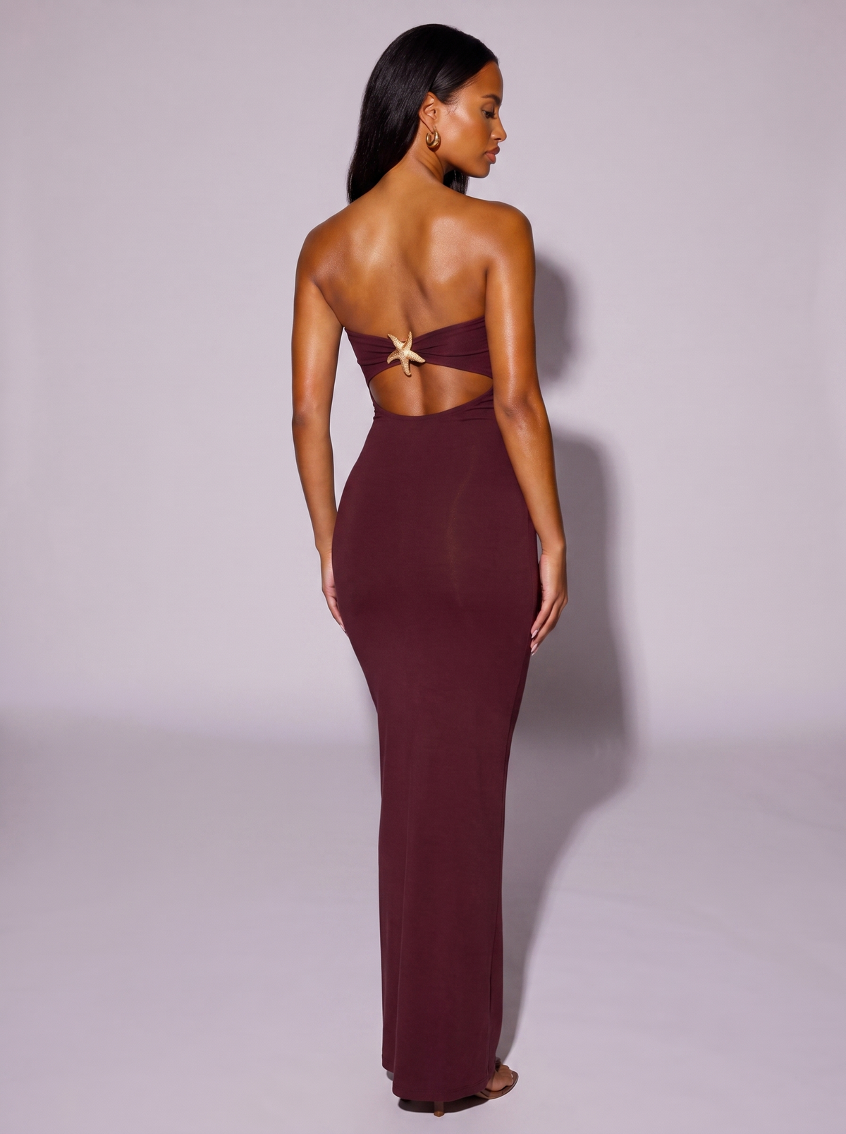 Ibiza Cutout Sweetheart Neck Tube Dress in Burgundy