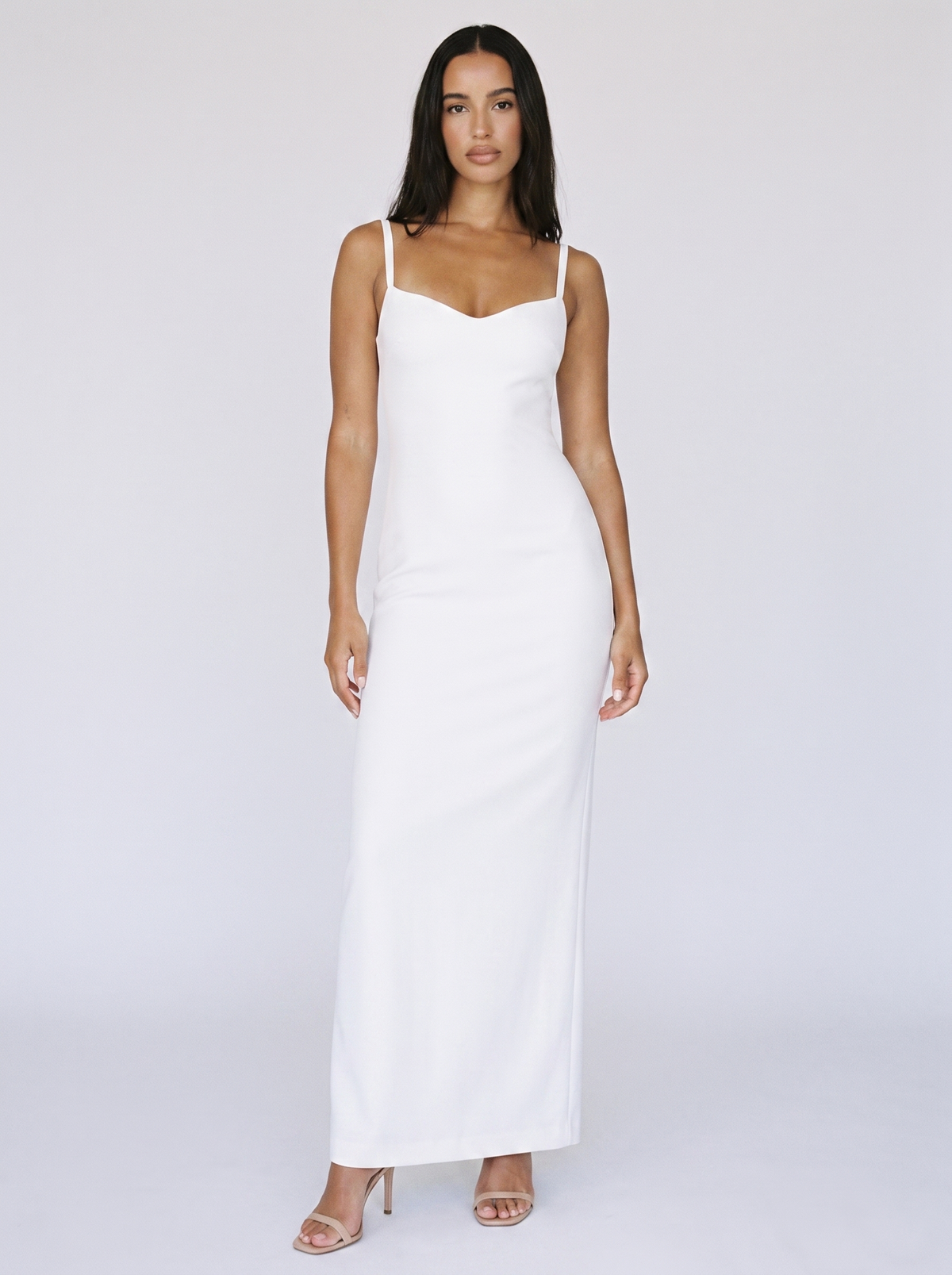 Ibiza Sweetheart Neck Cami Dress in White