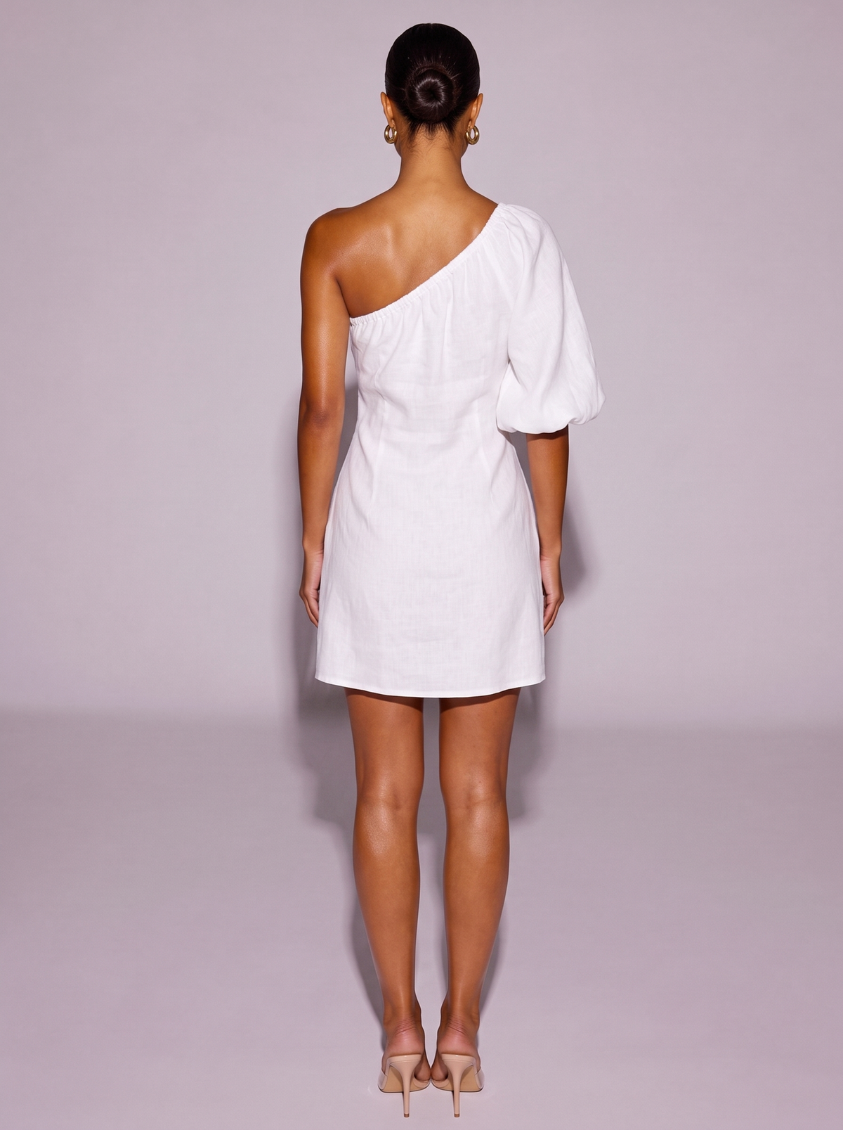 Los Angeles One-Shoulder Dress in White